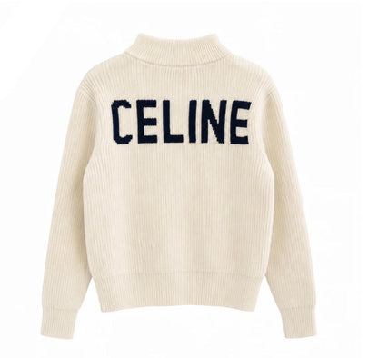 “CE“ Knit Zip Cardigan